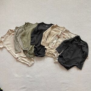 H&M Organic Cotton Ribbed Neutral Bodysuits